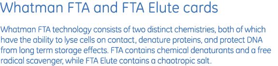 Whatman FTA and FTA Elute cards